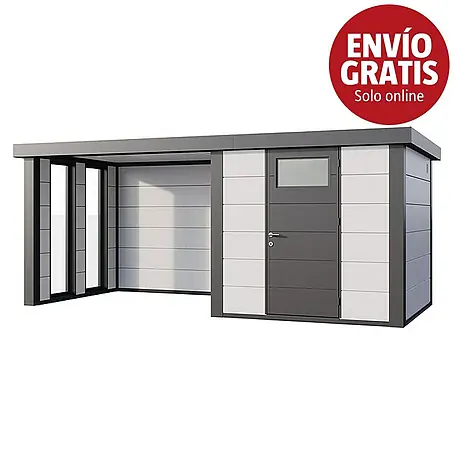 Telluria  Caseta para jardín Classico 2424 con salón a la izquierda y 2 ventanas