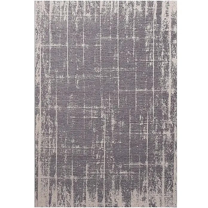 Dekoria Teppich Velvet beige/dark grey 200x290cm -  - Grauer und beigefarbener abstrakter Teppich im Used-Look mit strukturiertem Gittermuster.