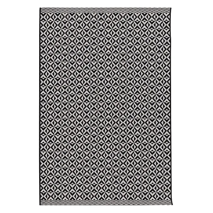 Dekoria Teppich Modern Geometric black/beige 120x170cm -  - Schwarz-weißer Teppich mit gewebtem, geometrischem Rautenmuster.