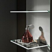 Camargue Stella Seitenschrank (32,5 x 30 x 151,6 cm, 3 Glasböden mit LED-Beleuchtung, Grafit)