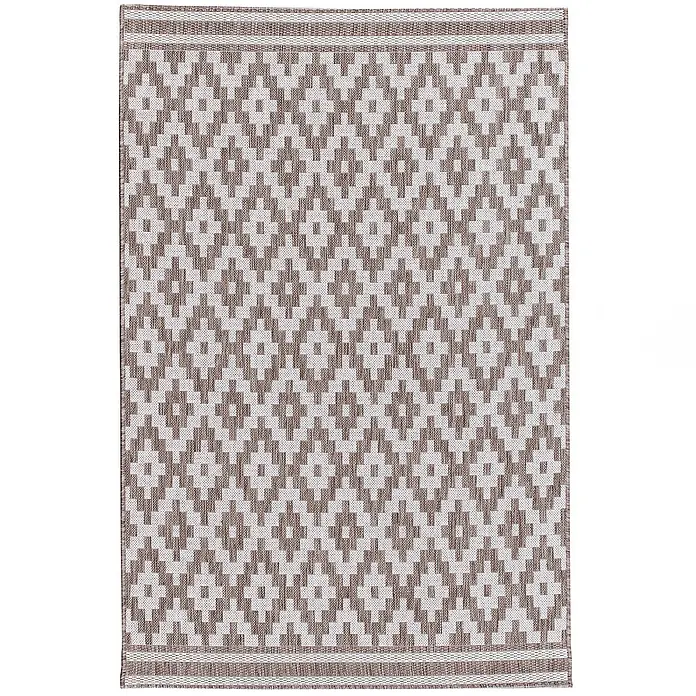 Dekoria Teppich Modern Rhombs mink/beige 120x170cm -  - Rechteckiger Webteppich mit braun-weißem geometrischem Rautenmuster.