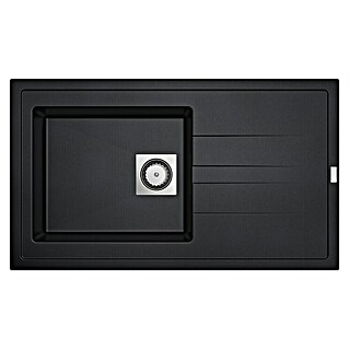 Carea Fregadero encastrable Tango (86 x 50 cm, Negro, Material: CAREAlith®)