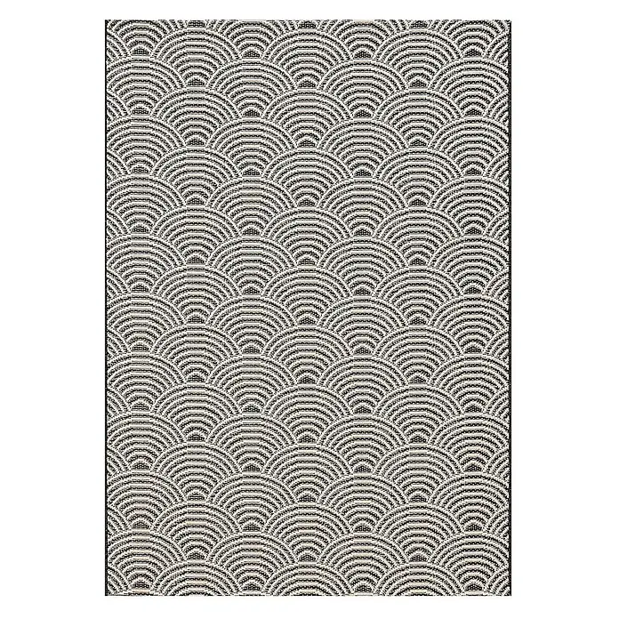 Dekoria Teppich Jersey Home beige/black 120x170cm -  - Texturiertes schwarz-cremefarbenes Gewebe mit wiederholtem Wellenmuster.