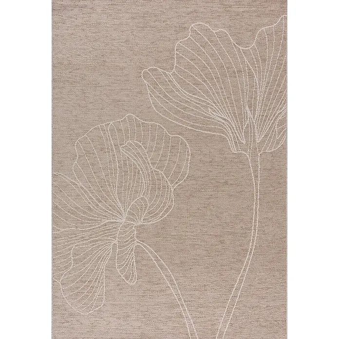 Dekoria Teppich Velvet beige /sand 160x230cm -  - Beiger strukturierter Teppich mit subtilem, weiß umrandetem Blumenmuster.