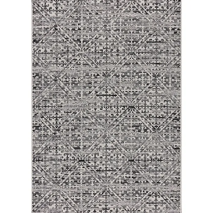 Dekoria Teppich Breeze beige/charcoal grey 120x170cm -  - Abgenutzter Teppich mit abstraktem geometrischem Muster in Schwarz, Grau und Off-White.