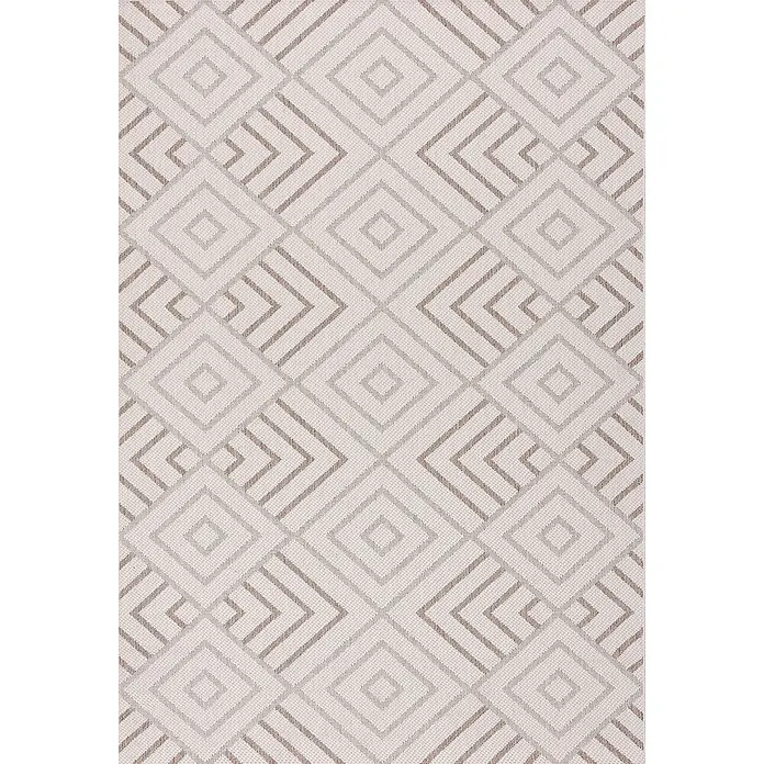Dekoria Teppich Lineo Geometric beige/mink 200x290cm -  - Heller beige-brauner Teppich mit ineinandergreifendem geometrischem Rautenmuster.
