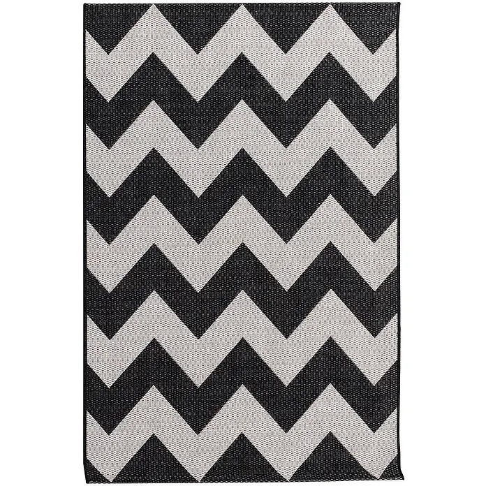 Dekoria Teppich Modern Chevron black/beige 160x230cm -  - Rechteckiger gewebter Teppich mit schwarzem und weißem Zickzackmuster.