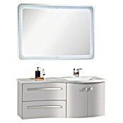 Camargue Wave Inbouwwastafel (55 x 120 cm, Rechts, Mineraalmarmer, Wit)