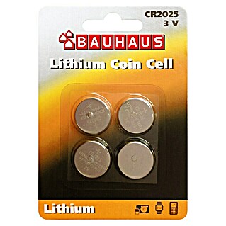 BAUHAUS Knoopcel (CR2025, 3 V, Aantal: 4 st.)