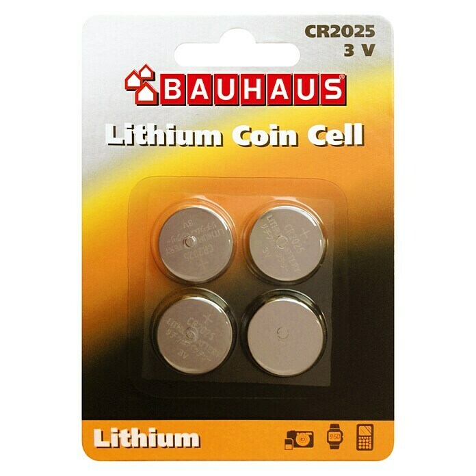BAUHAUS Pila de botón (CR2025, 3 V, Número: 4 ud.)