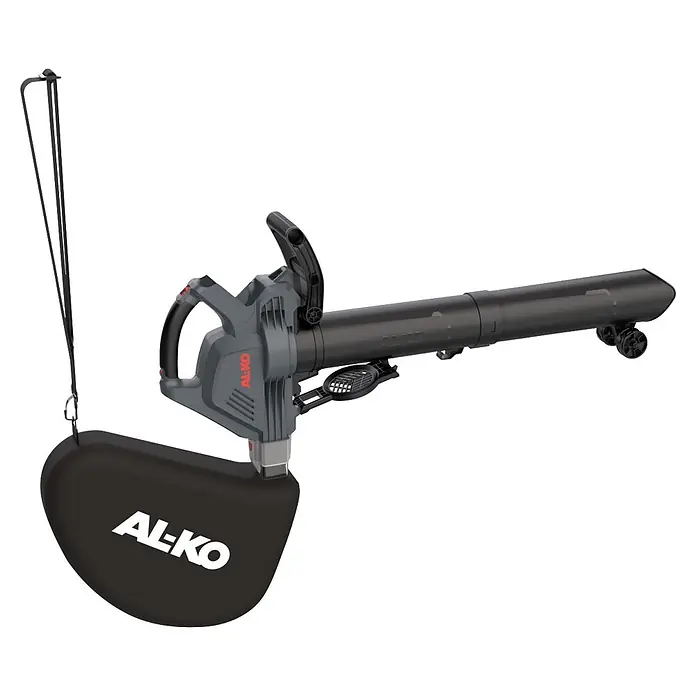 AL-KO Akku-Laubbläser-Set LBVT 3680 Set - L x B x H: 575 x 335 x 350 mm, 45 l, Schwarz - Schwarzer und grauer AL-KO Laubbläser/Sauger mit Fangsack und Schultergurt, mit Rollen an der Düse.