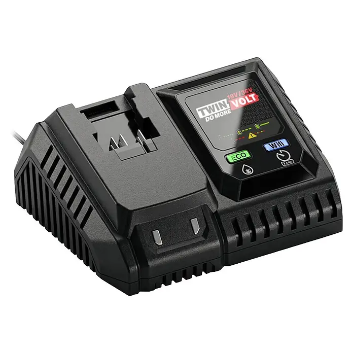 AL-KO Akku-Ladegerät FC300.7 Li-W - Passend für: Akkus der 18 V / 36 V Twin Volt Serie - Schwarzes 18V/36V Twin Volt Akkuladegerät mit Display, ECO- und WiFi-Anzeigen.