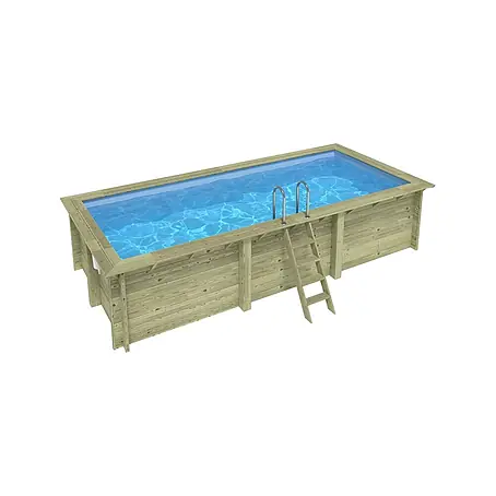 Holzpool AQUA 6.1 x 2.85 - H.1.31 m, hellblau, verschraubt