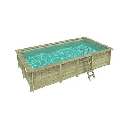 Holzpool AQUA 7 x 3.75 - H.1.45 m, sandfarben, verschraubt