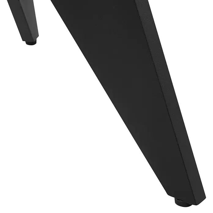 Runder Tisch OLMETTO in Schwarz - (W) 110 x (H) 74 x - L - Schwarzes Metallmöbelbein mit verstellbarem Nivellierfuß.