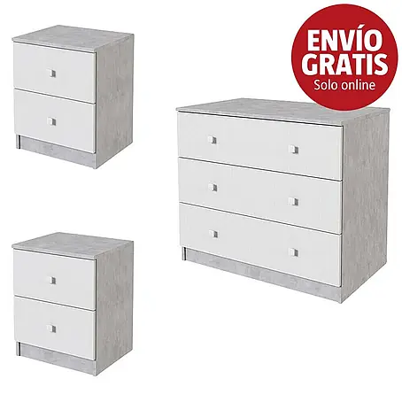 Meka Block  Cómoda con mesitas de noche K-63