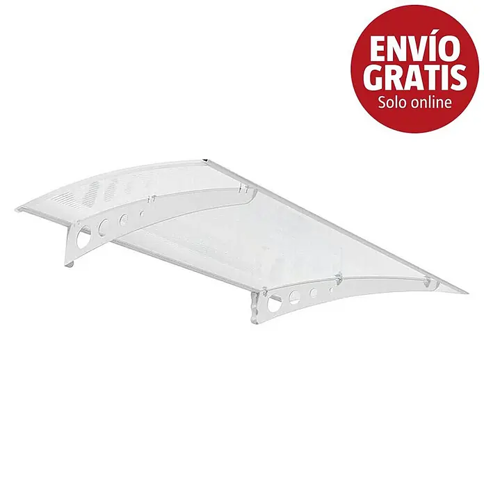 Palram – Canopia Marquesina para puerta Lyra doble capa - An x Pr x Al: 135 x 90 x 15,5 cm - Toldo de entrada curvado transparente.