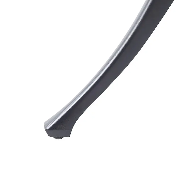 Runder Tisch ANCONA in Schwarz/Beige - (W) 90 x (H) 72 x - L - Dunkelgraues gebogenes Metallbein mit schwarzer Kappe.