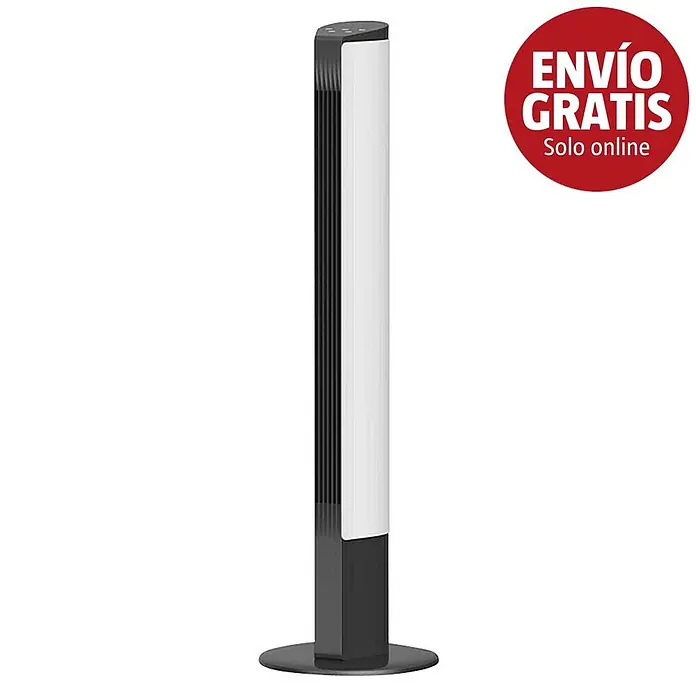 Purline Venty Ventilador de torre TO 55 - Blanco y Negro, 113 cm - Ventilador de torre alto blanco y negro.