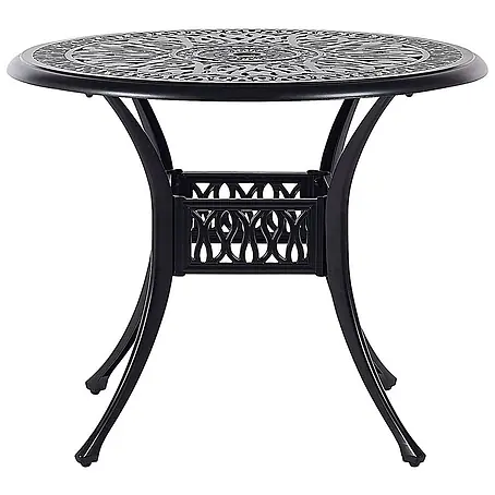 Runder Tisch ANCONA in Schwarz/Beige - (W) 90 x (H) 72 x (L) 90 cm