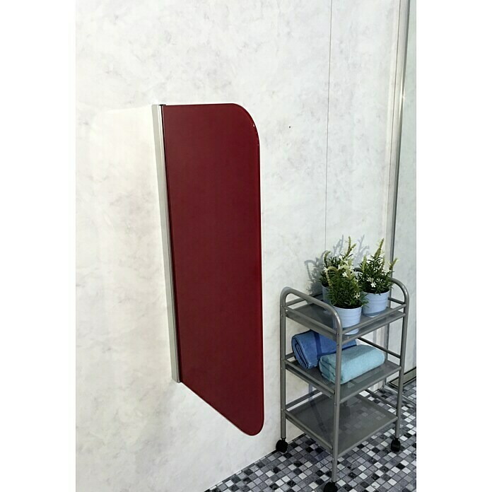 GEO Urinal-Trennwand Radius 10050 x 90 cm, Glas, Rot Left Side View