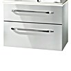 Camargue Star Waschtischunterschrank (47 x 70 x 52 cm, Mit Beleuchtung, Weiß, Hochglanz)