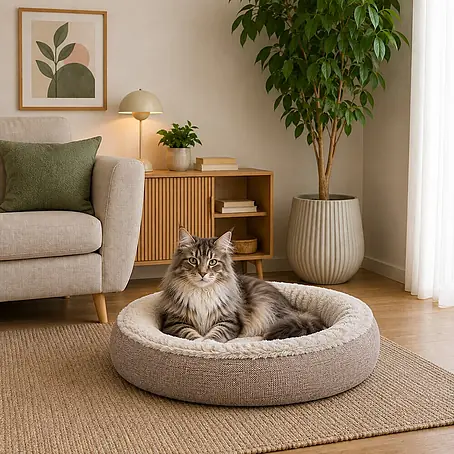 belviona Katzenbett 65 cm, abnehmbarer Bezug, waschbar & rutschfest, grau