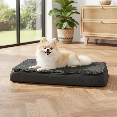 belviona Hundebett 60x40 cm, orthopädisch, Bezug waschbar, schwarz