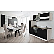 Respekta Composición de cocina (Ancho: 240 cm, Con dispositivos eléctricos, Negro)