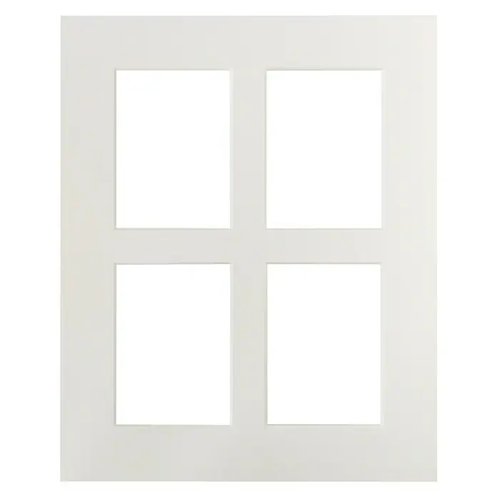 Nielsen Passepartout - Antikweiß, L x B: 50 x 40 cm, Bildformat: 4 Bilder à 13 x 18 cm - Weiße Tür mit vier rechteckigen Feldern, ideal für moderne Inneneinrichtungen und zur individuellen Gestaltung mit Bildern oder Mustern.