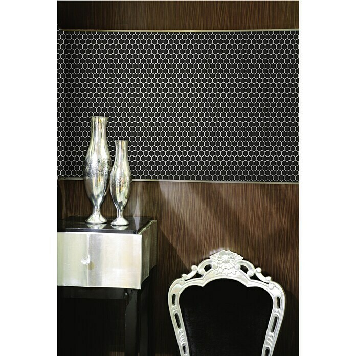 Mozaïektegel Zeshoek Uni HX 065 (26 x 30 cm, Zwart, Mat)