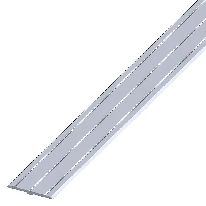 Kantoflex AbdeckprofilL x B: 1.000 x 29,5 mm, Zweiseitig - Schlanke, silberne Metallschiene mit zwei Längsnuten, ideal für vielfältige Montage- und Dekorationszwecke. Präzise gefertigt für Stabilität.