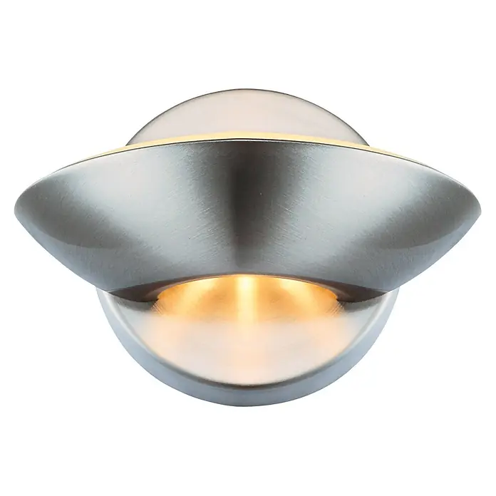 Globo LED-Wandleuchte Sammy - 7,5 W, Nickel matt, Warmweiß - Vorderansicht