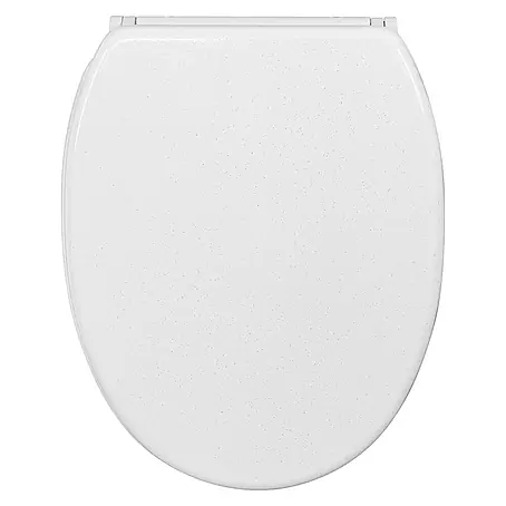 WC-Sitz mit Absenkautomatik & Top Fix Glitzer Weiß