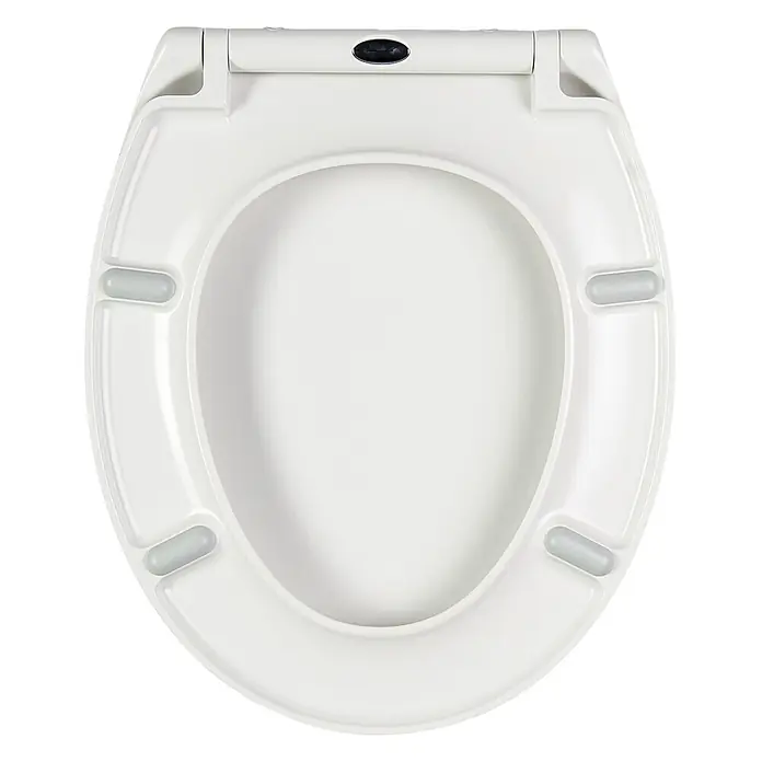 WC-Sitz mit Absenkautomatik Hygiene -  - Weißer WC-Sitz mit Absenkautomatik und integrierten Puffern.