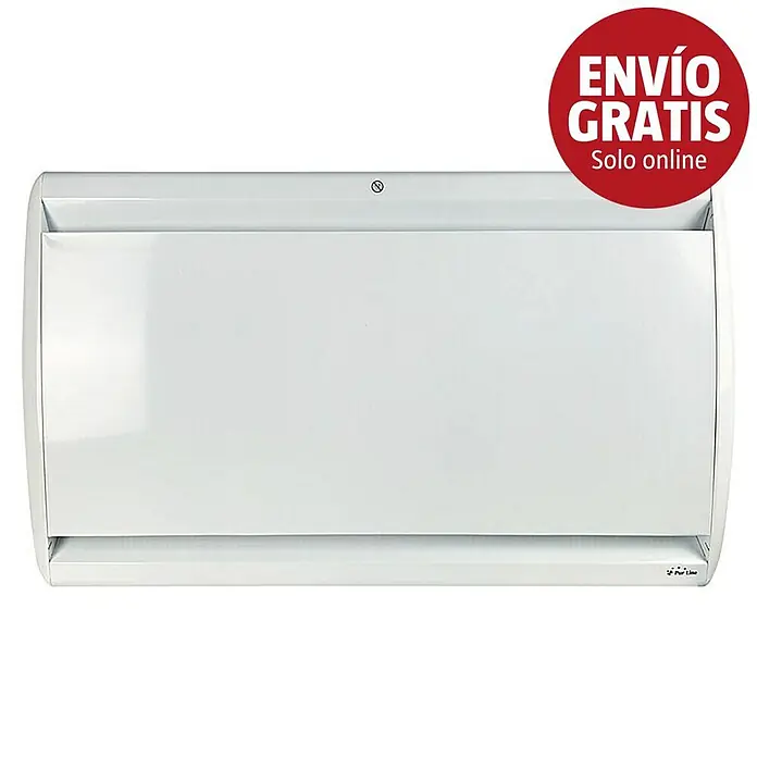 Purline Emisor térmico Micairon A2000 WiFi - 2.000 W, Blanco, 10 x 90 x 55 cm - Convector de pared rectangular blanco con lados redondeados.