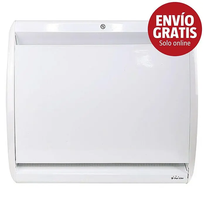 Purline Emisor térmico Micairon A1000 WiFi - 1.000 W, Blanco, 10 x 60 x 55 cm - Dispensador blanco de pared para secado de manos con diseño minimalista.