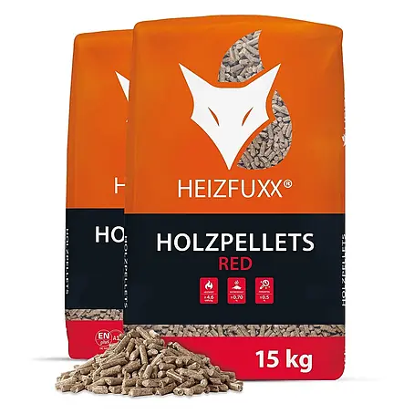 Red ENplus A1 Holzpellets Hartholz 15kg x 2 Sack 30kg