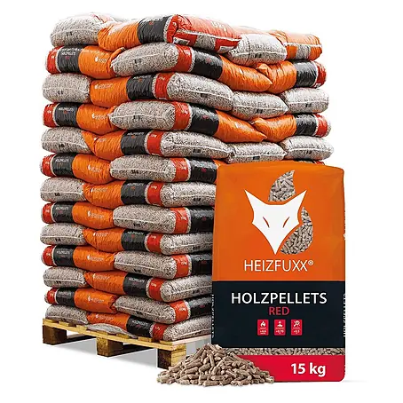 Red ENplus A1 Holzpellets Hartholz 15kg x 65 Sack 975kg Palette