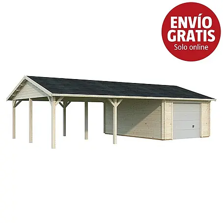 Palmako  Garaje con carport Roger con puerta seccional