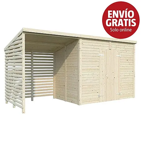Palmako Caseta de jardín con leñero Leif