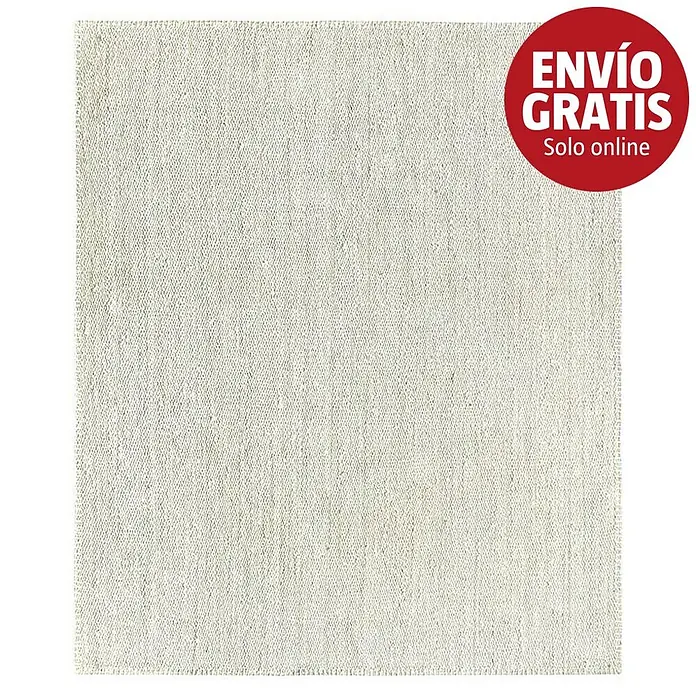 Alfombra de yute Córdoba - Blanco, 300 x 240 cm, 100% yute - Alfombra tejida beige claro texturizada.