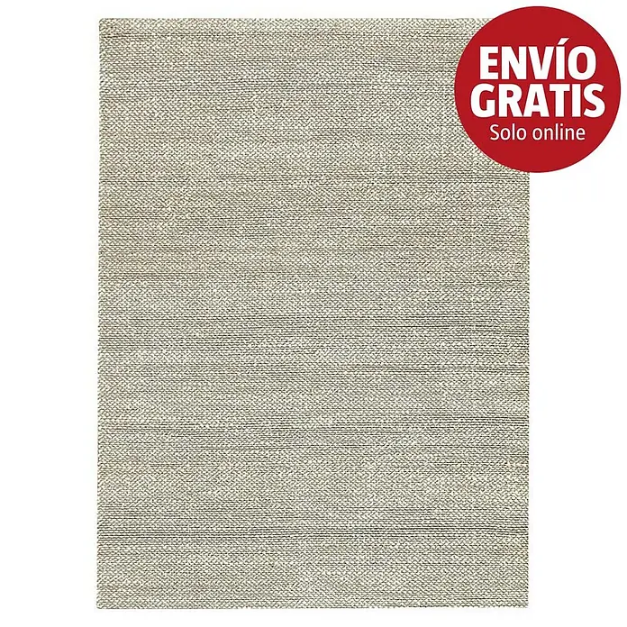 Alfombra de yute Málaga - Blanco/Natural, 300 x 250 cm, 100% yute - Alfombra tejida beige claro con textura natural y rústica.