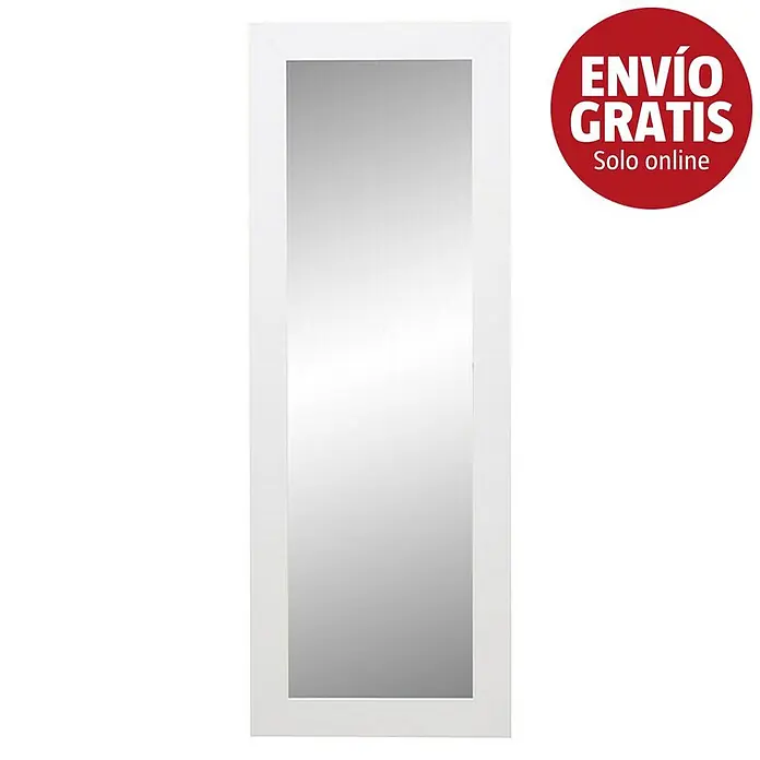 Espejo de pared 249 - 55 x 150 cm, Blanco - Espejo de cuerpo entero con marco blanco.
