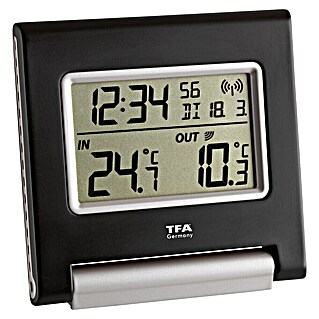 TFA Dostmann Draadloze thermometer (Digitaal, l x b x h: 109 x 20 x 104 mm, Reikwijdte sensor: 100 m, Zwart/Zilver)
