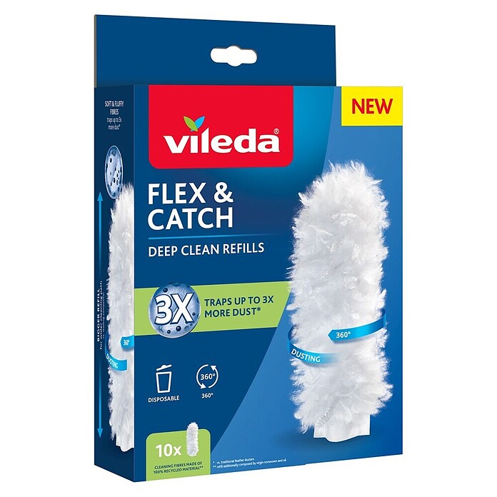 Vileda Prevleka iz mikrovlaken Flex & Catch  (10 kos) | 7143 - Sonstige Trockenreinigungsger | HHCB - Trockenreinigungsgeräte | HHC - Reinigung | HH - Reinigung | H - Innendeko/Farben | BAUHAUS