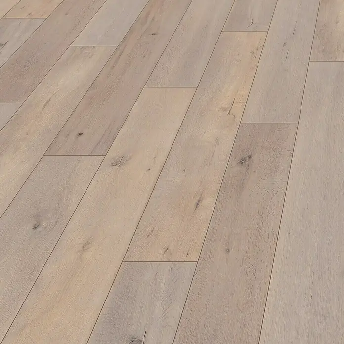 MyStyle MyDream Laminado Roble Bandito - 1.285 x 192 x 14 mm, Efecto madera campestre, AC5 - Laminado claro con aspecto de madera, ideal para interiores modernos. La veta natural y el color claro crean un ambiente acogedor.