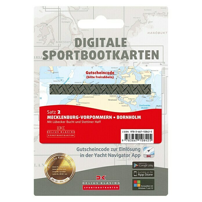 Digitale Sportbootkarte: Satz 2 - Mecklenburg-Vorpommern - Bornholm Front View