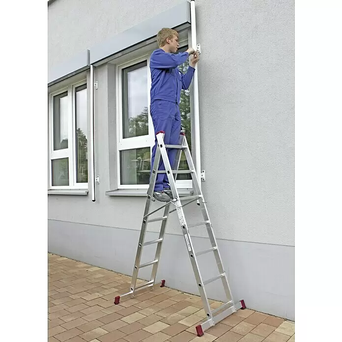 Krause Corda Leitergerüst - Arbeitshöhe: 4,05 m, Anzahl Tritte: 14 Stk., Belastbarkeit Gerüst: 150 kg/m² - Anwendungsbeispiel