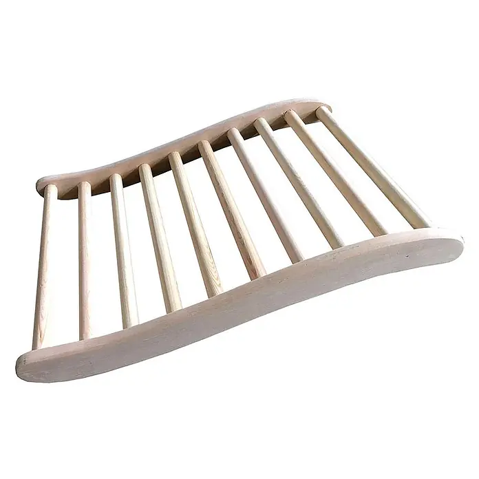 Home Deluxe Sauna-Zubehör VITA 1 -  - Geschwungenes Lattenrost aus hellem Naturholz, zum Trocknen von Seife oder Geschirr.